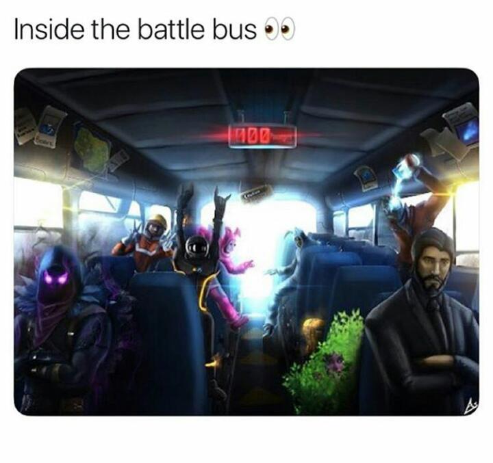 Dentro del battle bus - meme