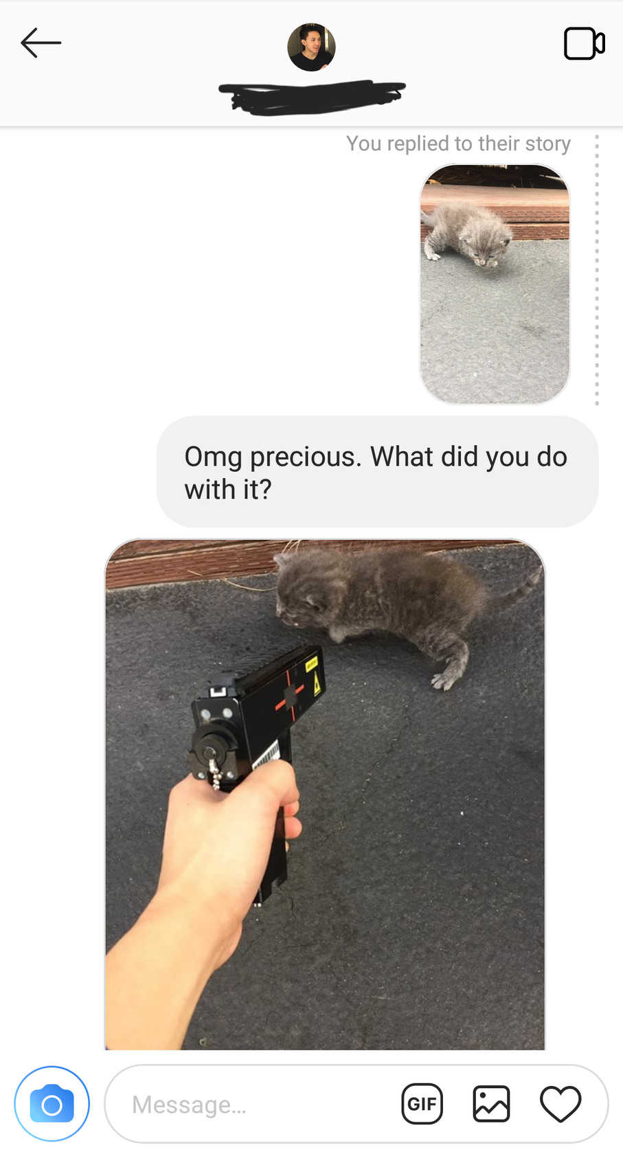 Friend found a cat under his house. He said "he took care of it" - meme