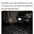 Eight year old prank