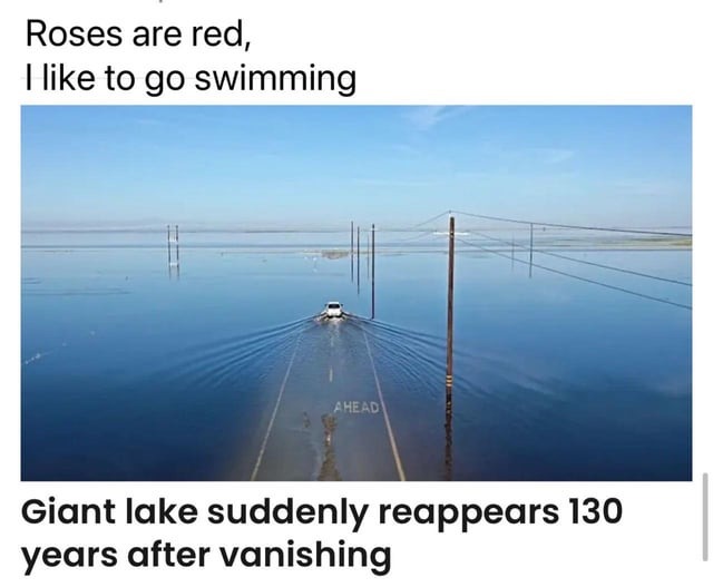 Giant lake reappears - meme
