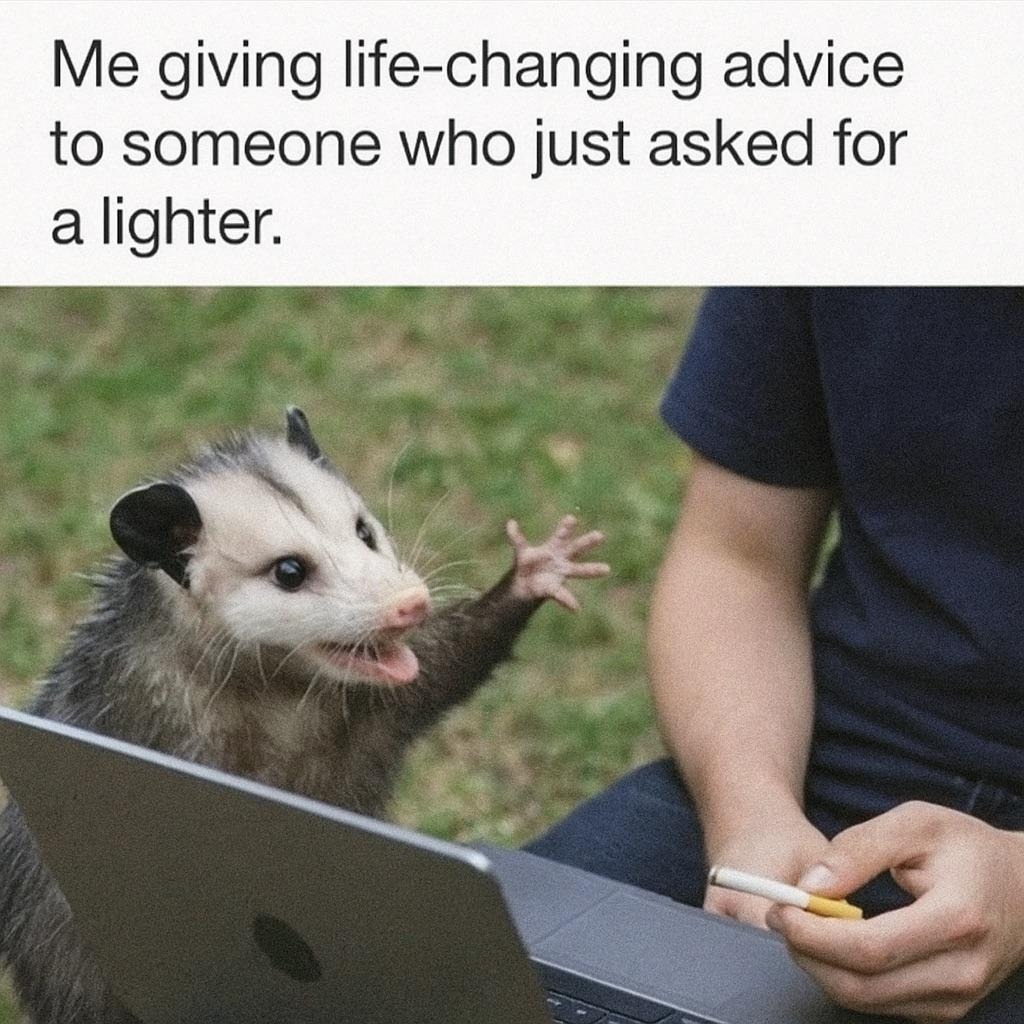 They asked for a lighter and got a TED Talk - meme