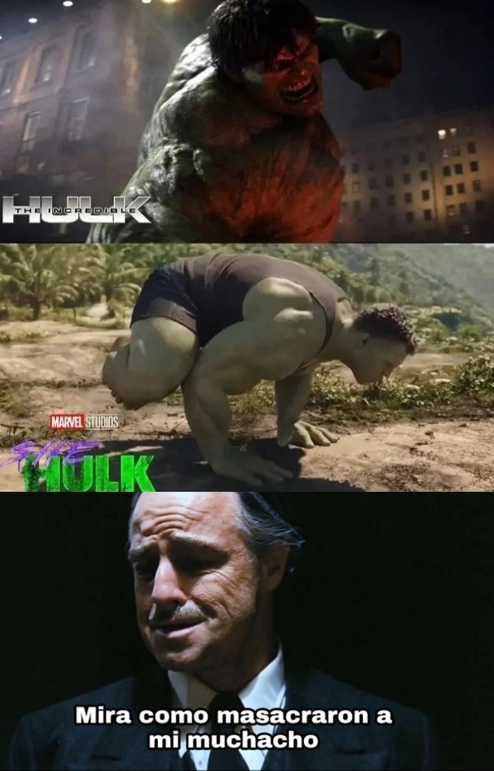 Quiero de vuelta al Hulk agresivo - meme