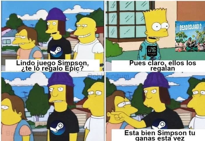 Cuando te regalan el juego y te lo tomas personal como Bart - meme