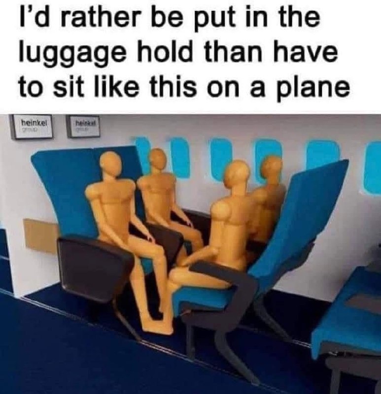﻿Id rather be in the luggage hold than have to sit like this on a plane nclnkel put