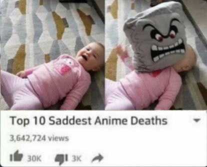 Top 10 saddest anime deaths - meme