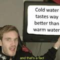 Cold water tastes way better than warm water