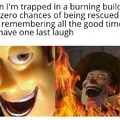Trapped in a burning building
