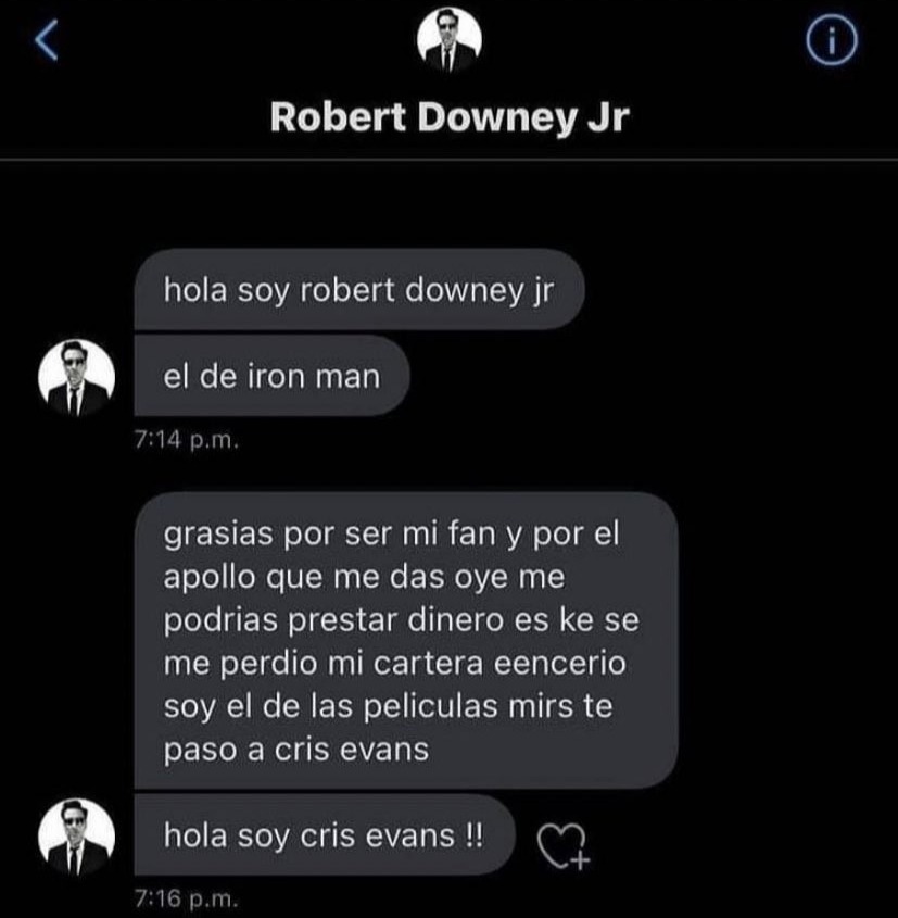 Hola soy Robert Downey Jr - meme