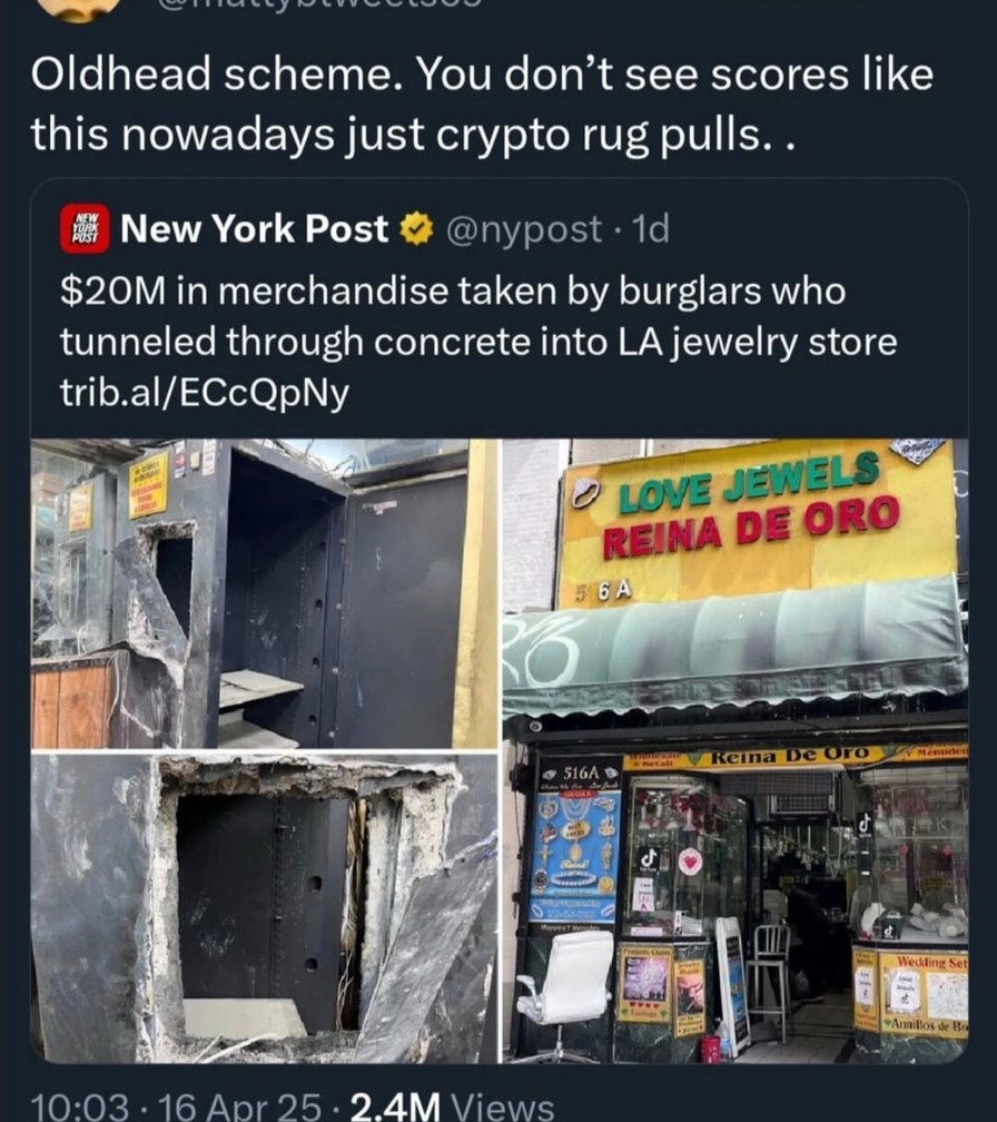 Burglars pulled a $20M Ocean’s Eleven in LA - meme