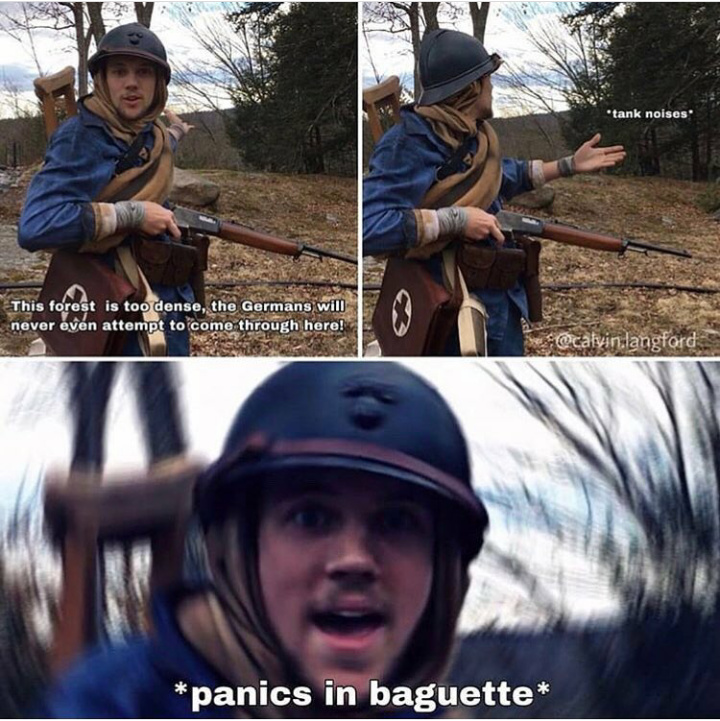 Panics in baguette XD - meme