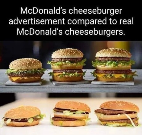 McDonalds advertisement vs reality - meme