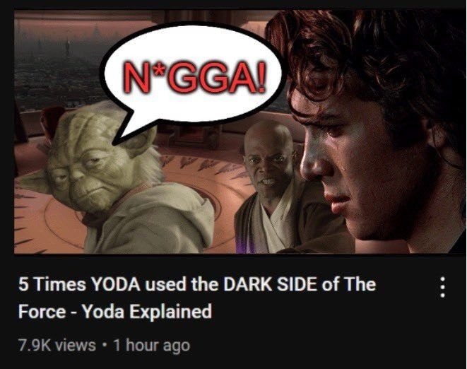 Yoda usando el lado oscuro - meme
