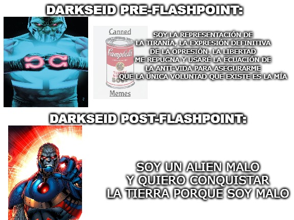 si quereis leer a Darkseid en su máximo esplendor, os recomiendo Crisis Final, Mister Miracle (2017) y el run original de Jack Kirby - meme