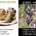 Trump shoes vs biden sneakers