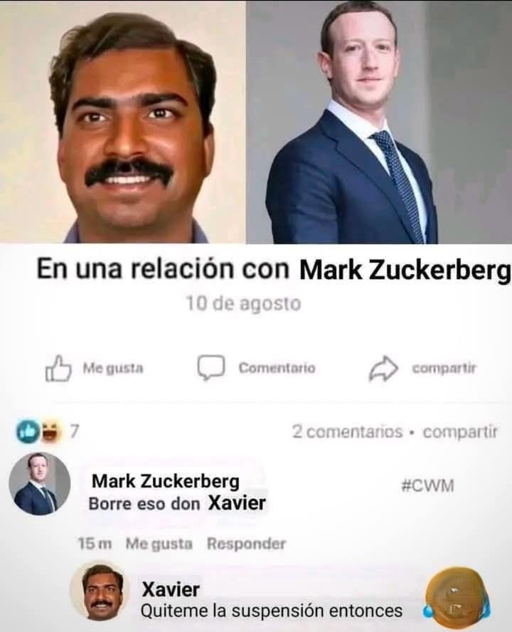 Xavier y Mark Zuckerberg tienen una relacion - meme