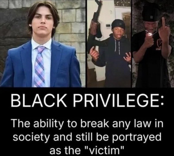 ﻿BLACK PRIVILEGE: The ability to break any law in society and still be portrayed as the “victim