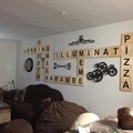 Scrabble wall art I did to my living room!