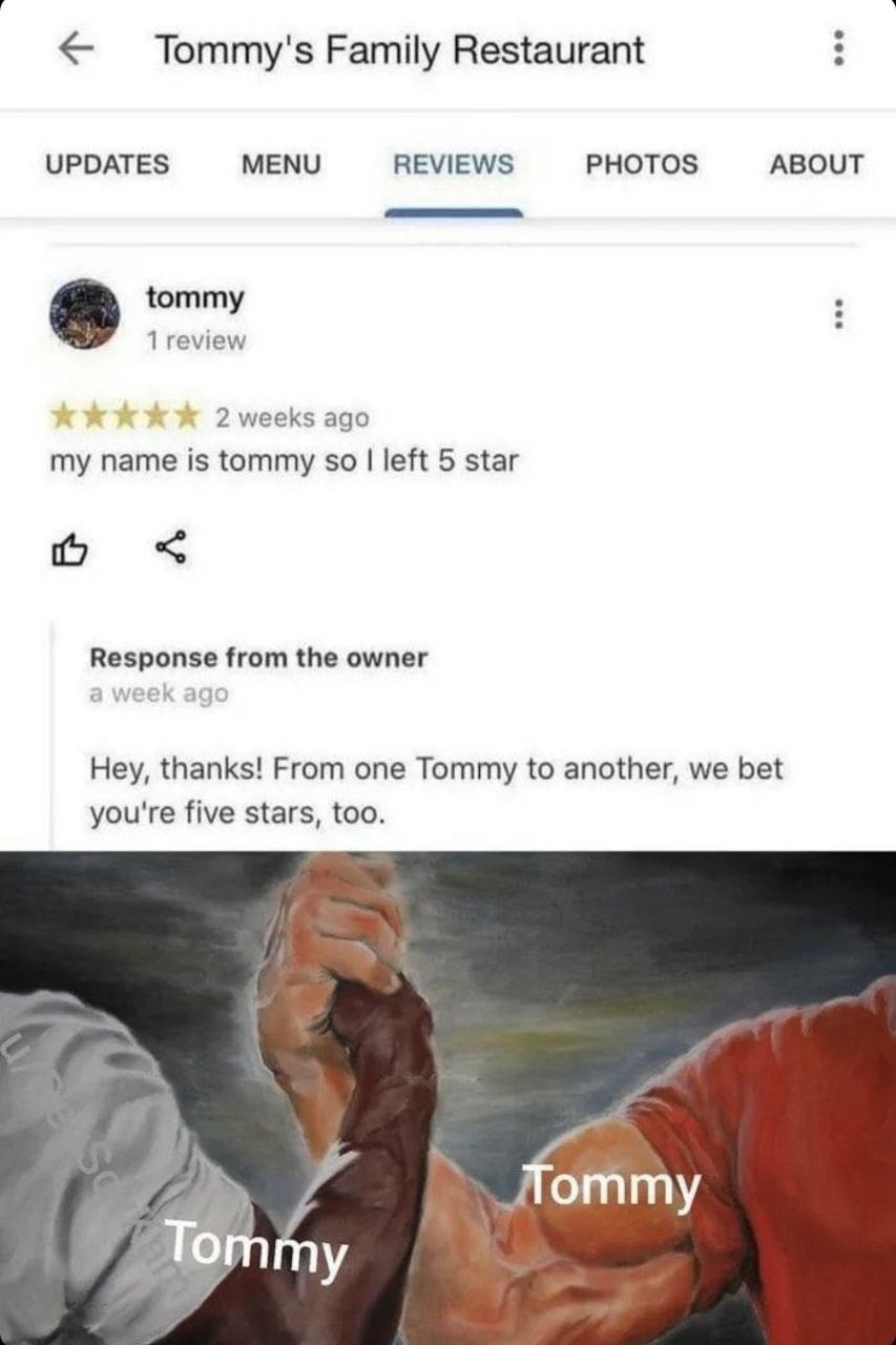 Let's fucking go Tommys of the world - meme
