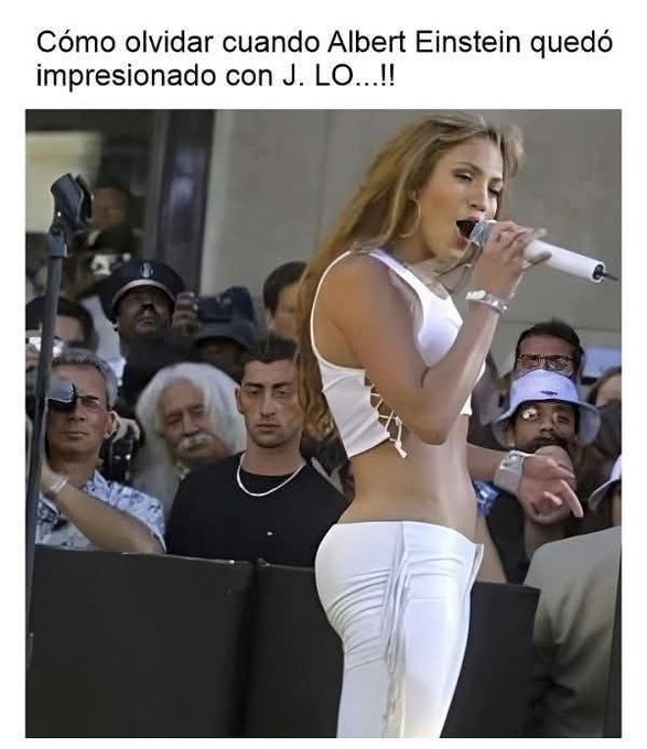 Albert Einstein viajó en el tiempo para ver a Jennifer Lopez - meme