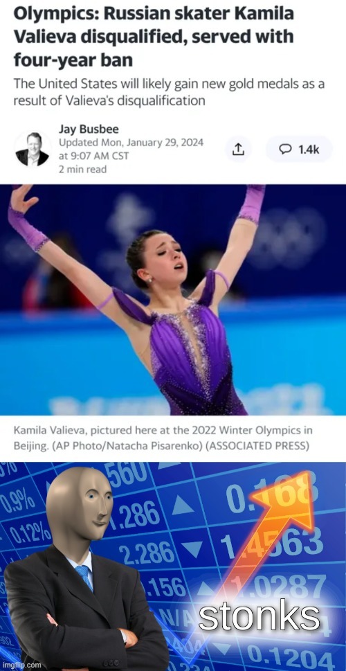 Russian skater Kamila Valieva disqualified - meme