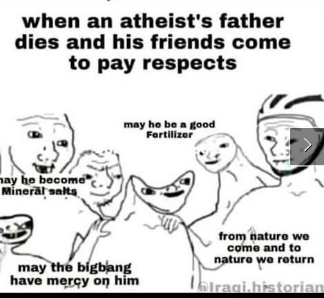 atheist father death - meme