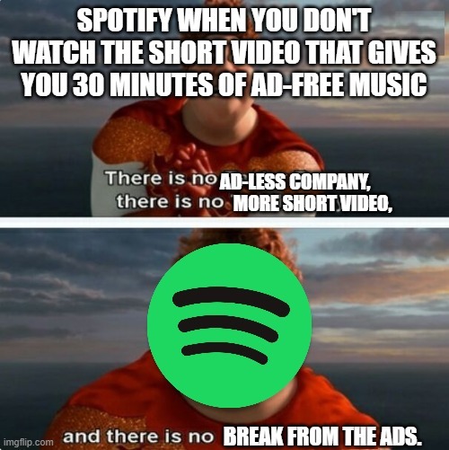 Spotify meme in a Megamind meme template