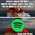 Spotify meme in a Megamind meme template