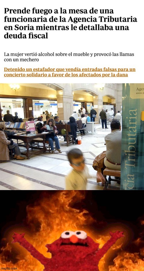 Prende fuego a la mesa de Hacienda - meme