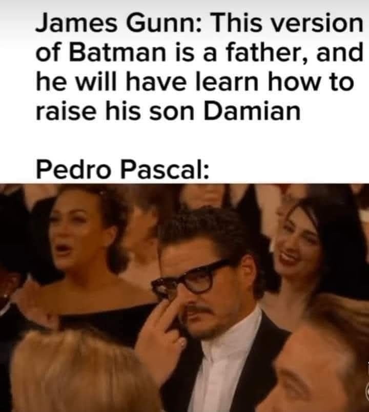 Pedro Pascal about to dad it up in Gotham - meme