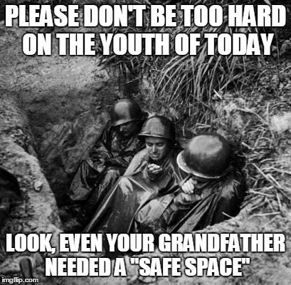 Just a completely different type of safe space - meme
