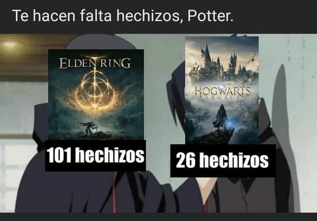 Elden Ring vs Hogwarts legacy - meme