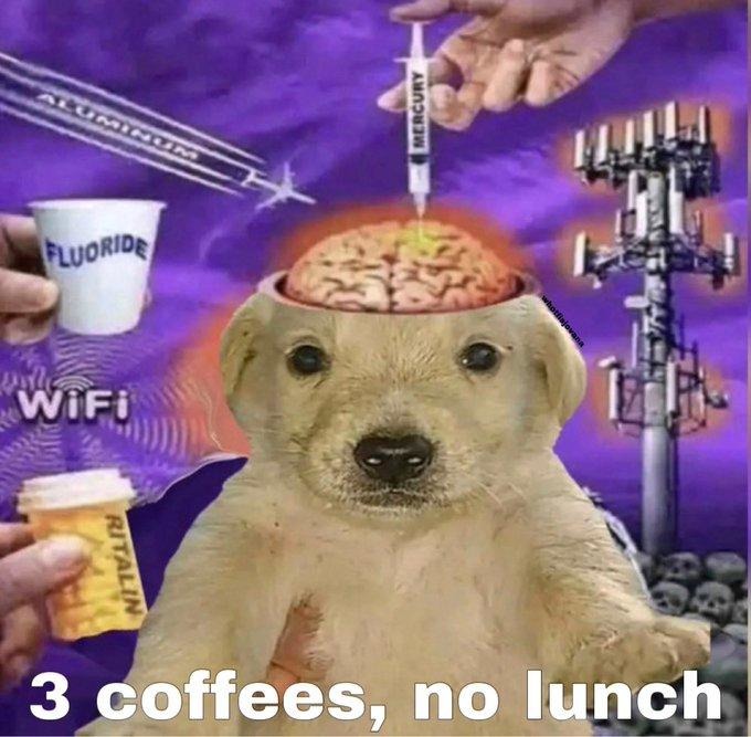 3 coffees no lunch meme
