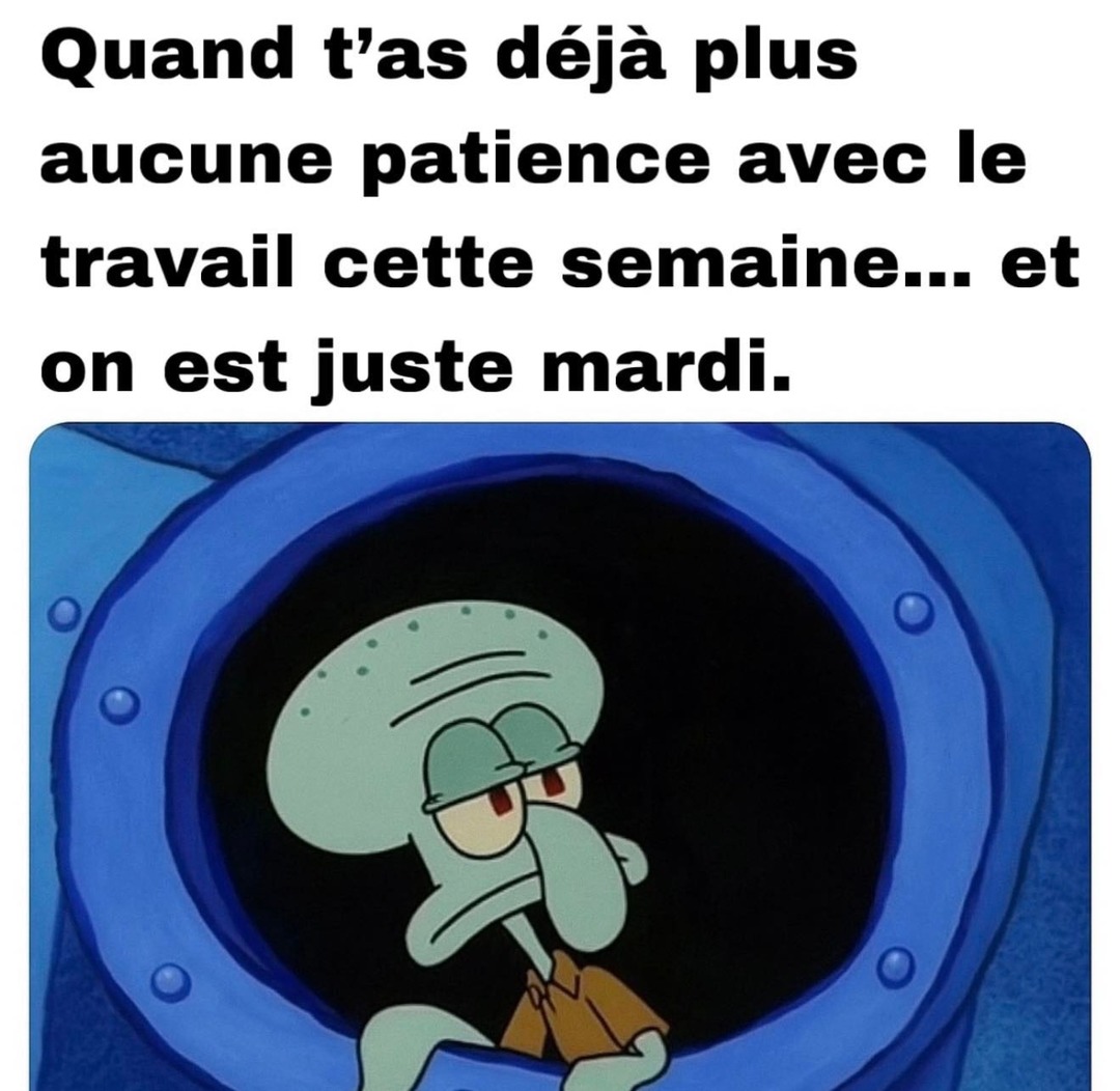 Plus aucune patience et on est que mardi... aidez-moi - meme