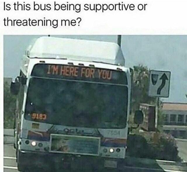 The bus is here for you - meme