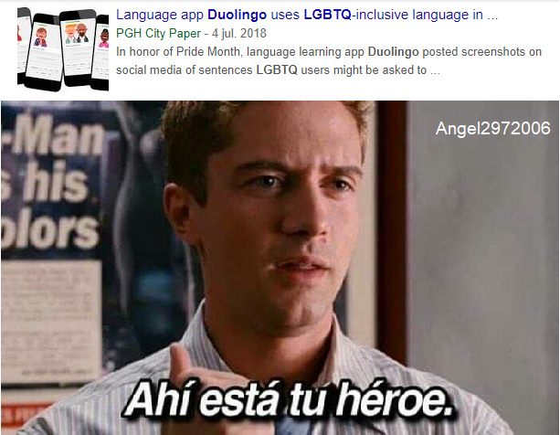 Its an app for learning languages such as Spanish - meme