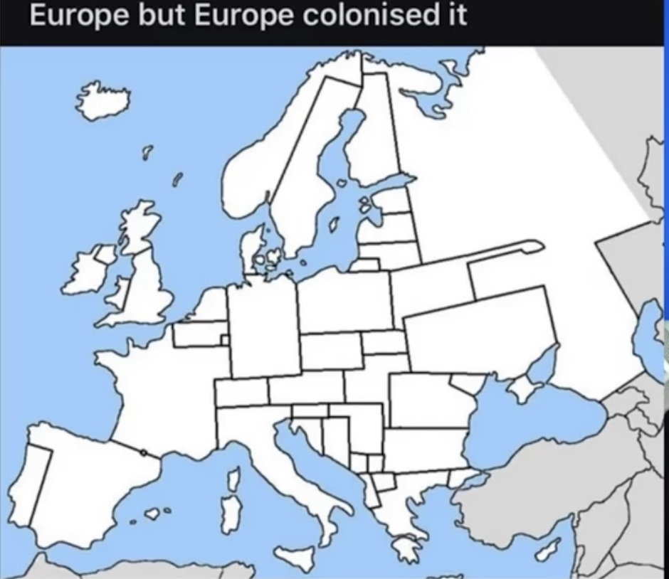 Europe but Europe draw the map - meme