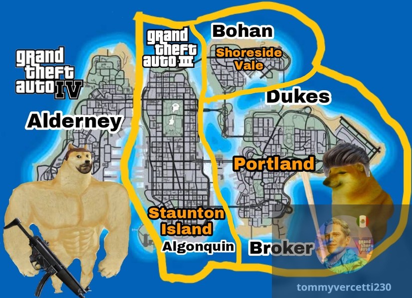 Mapa de GTA 4>>>>>Mapa de GTA 3 - meme