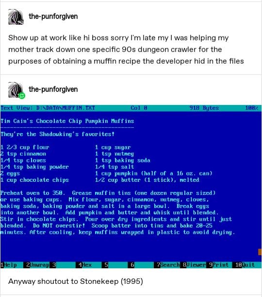 Late to work because mom needed a 90s dungeon muffin recipe - meme
