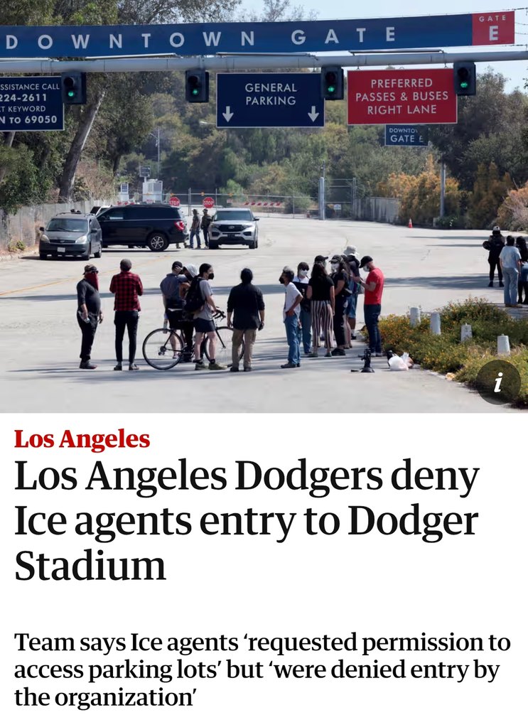 Dodgers told ICE to stay in their lane and parking lot - meme