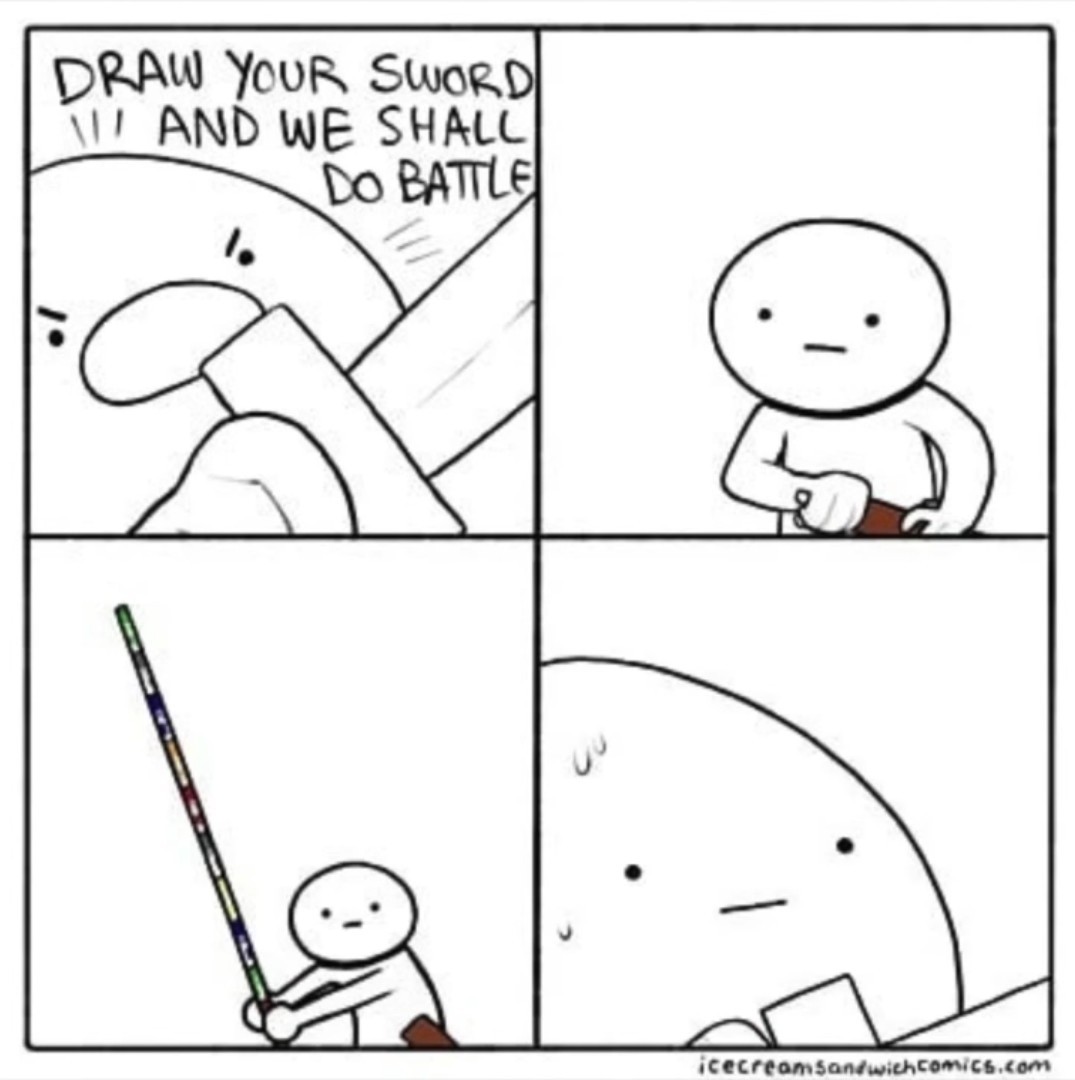 The marker sword -(====> - meme