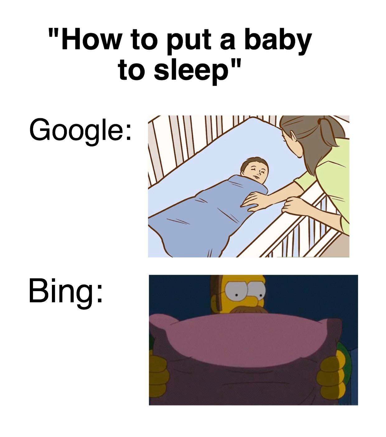 Bing good Google bad - meme