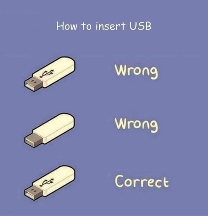 How to insert USB - meme
