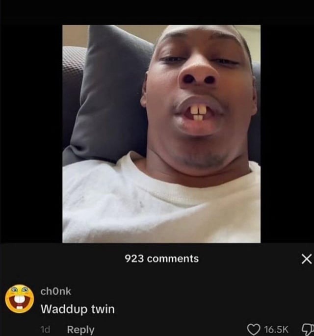 Waddup twin. Real ones know this comment section - meme