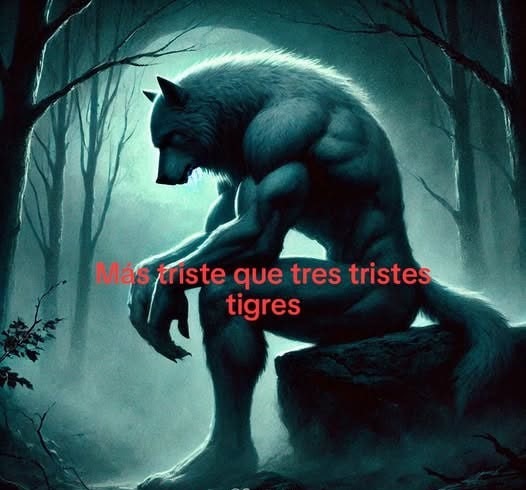 Mas triste que un lobo solitario - meme