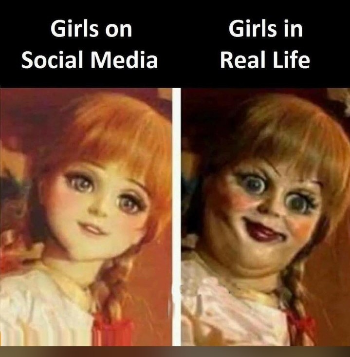 Reality about girls - meme