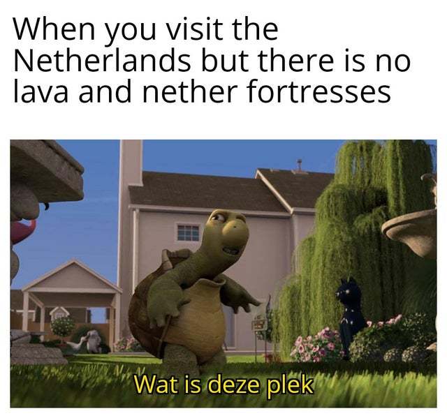 When you visit the Netherlands but there is no lava and nether fortresses - meme