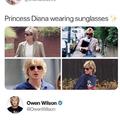Princess Diana wearing sunglasses
