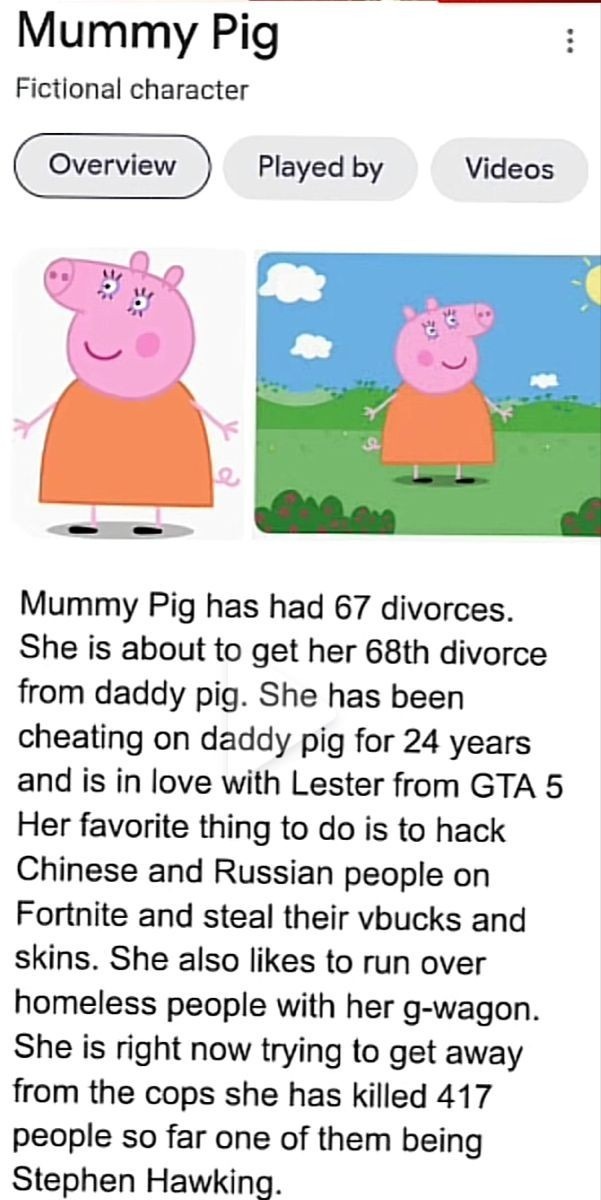 Mummy pig is a savage - meme