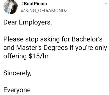 Dear employers - meme