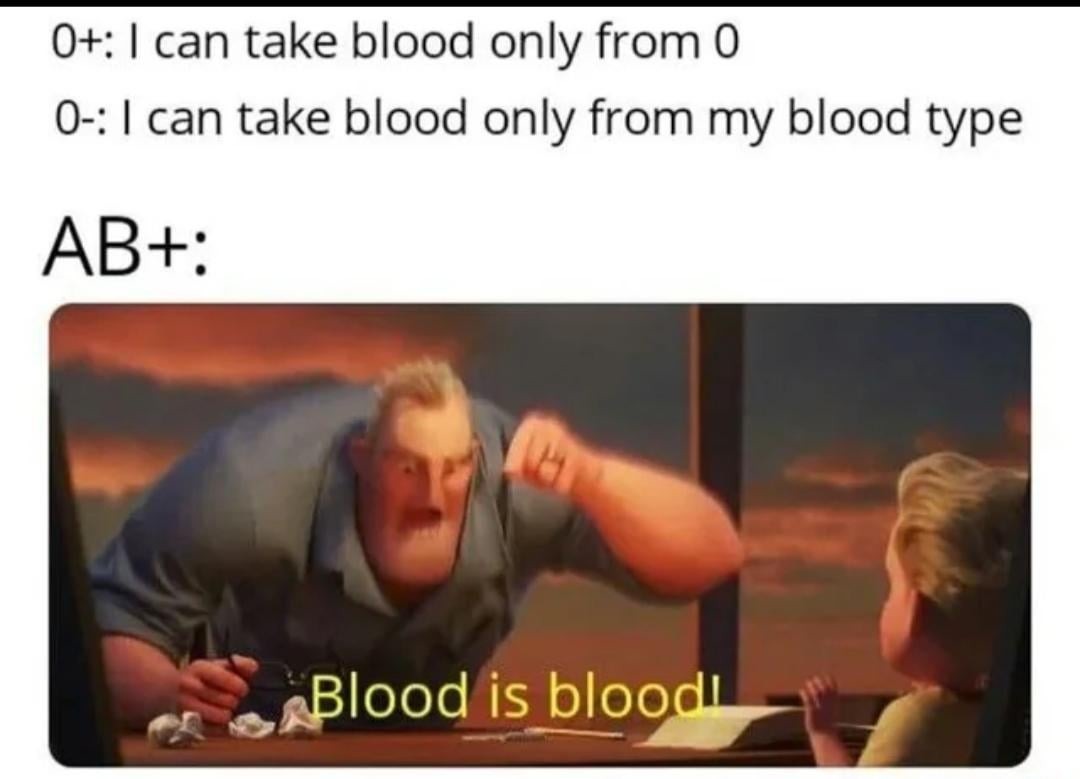Blood types - meme